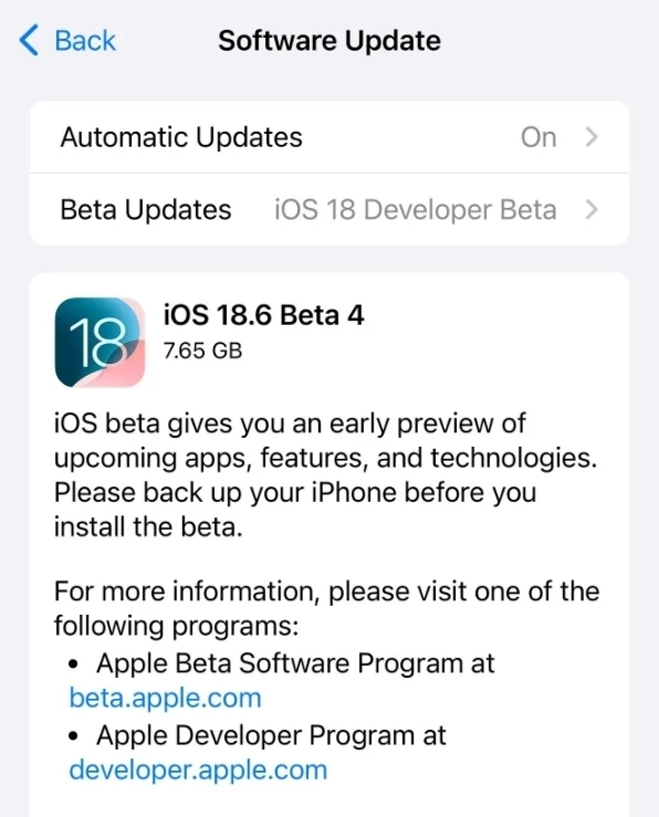 苹果发布iOS 18.6 RC：国行AI依然没戏