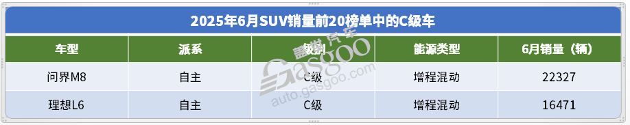 2025年6月SUV销量TOP20：Model Y月销破5万辆，自主&ldquo;夺下&rdquo;高端市场？